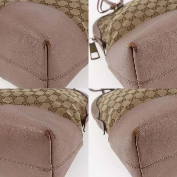 GUCCI GG Canvas Shoulder Bag Beige Gold - Picture 10 of 13